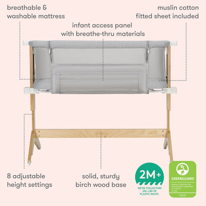 Bedside Sleeper, Original Crib Mattress + Waterproof Pad