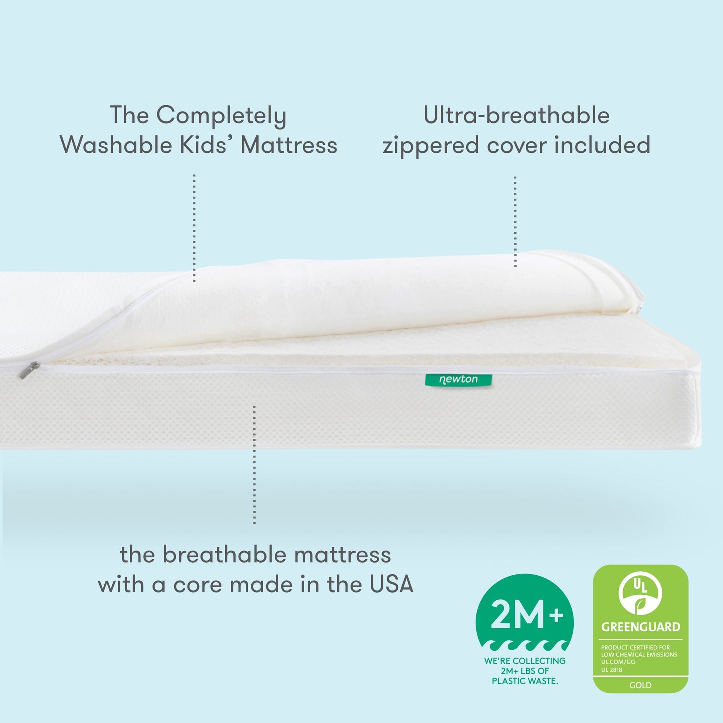 Kids' Twin Mattress + Waterproof Organic Mattress Pad