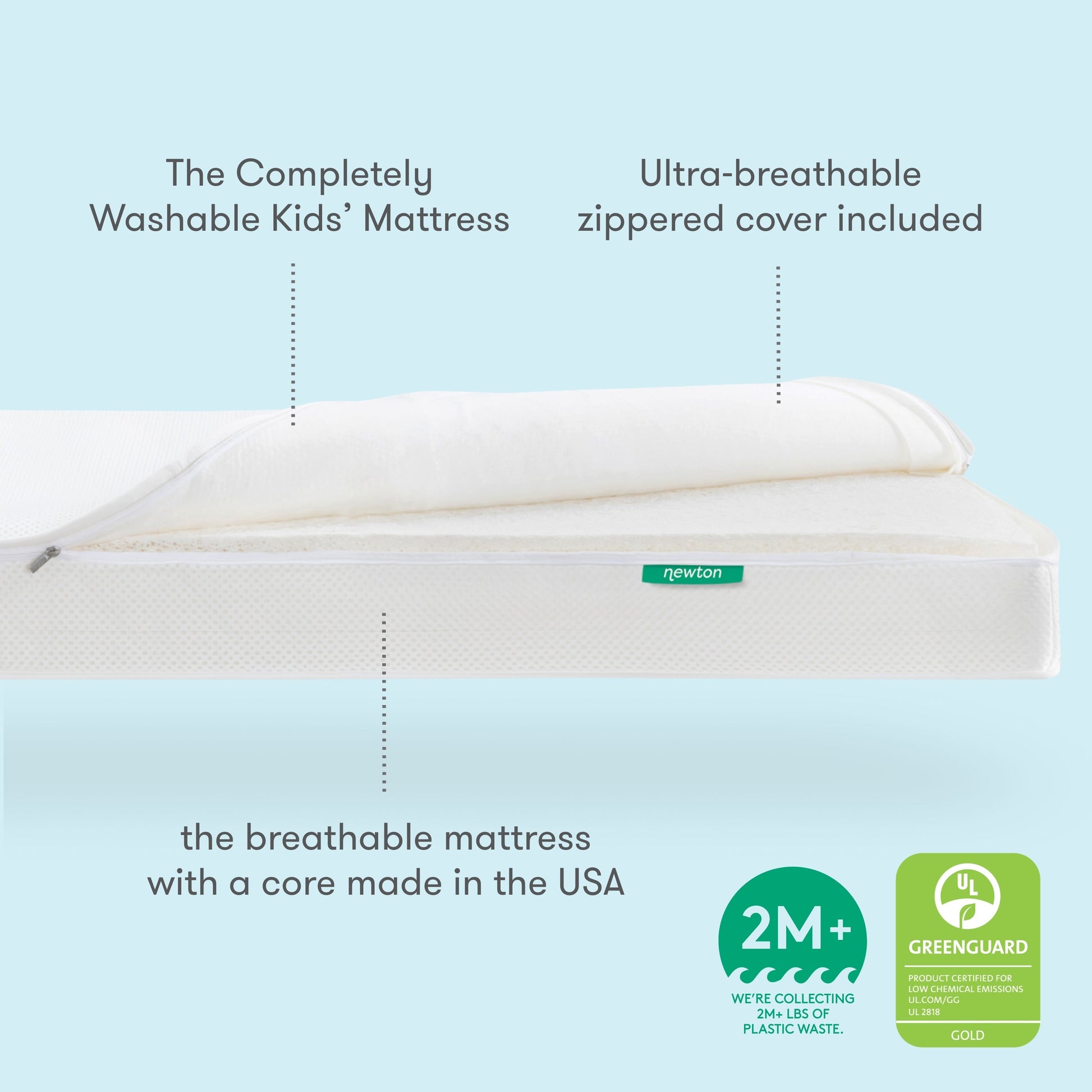 Kids' Twin Mattress + Waterproof Organic Mattress Pad
