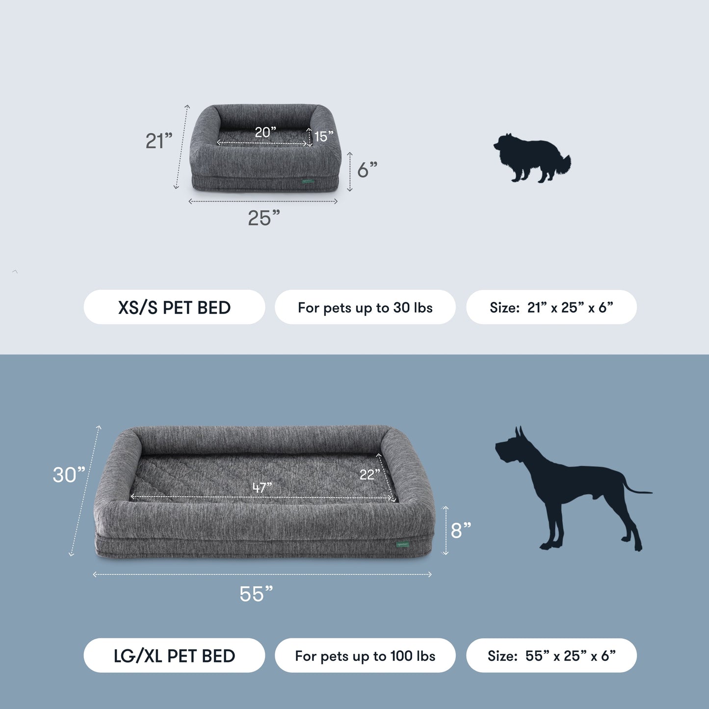 Washable & Orthopedic Pet Bed with Extra Cover - Large / X-Large Only