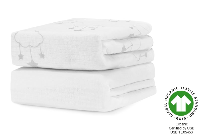 Breathable Organic Fitted Mini Crib Sheets